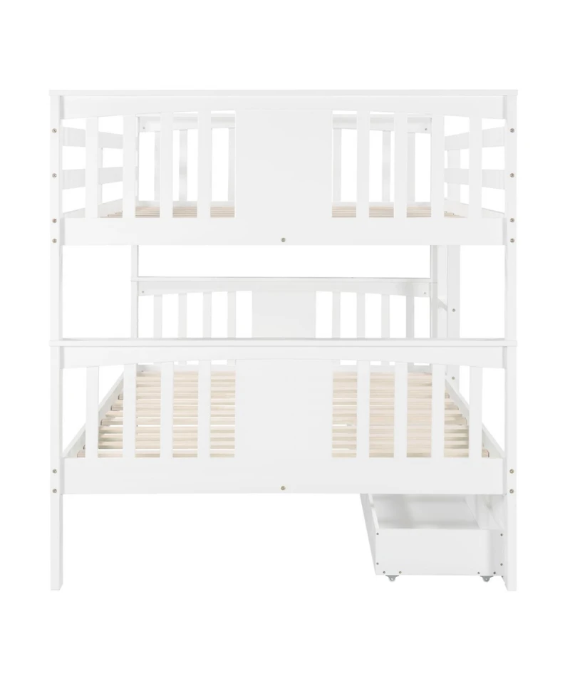 Streamdale Furniture + Full Over Wood Drawers & Ladder Bunk Bed