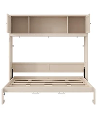 Streamdale Furniture Full Size Murphy Bed with Storage Cabinets, Beige