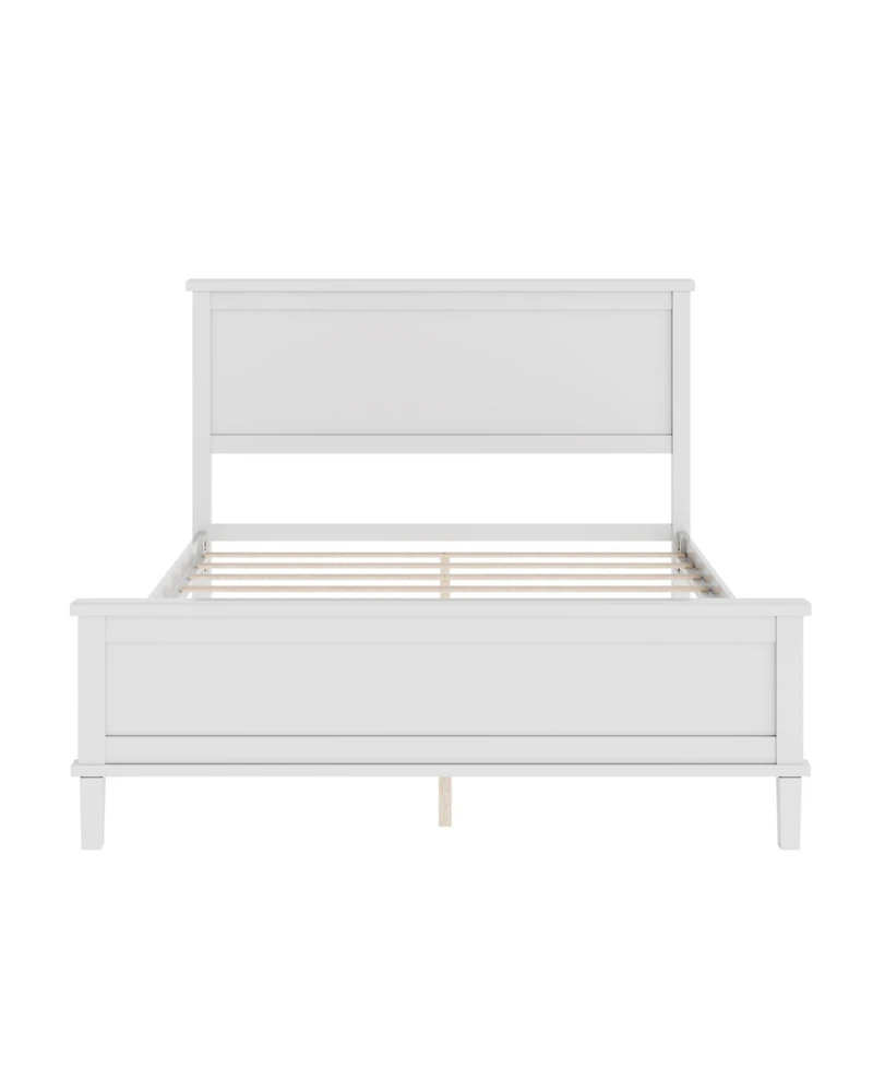 Streamdale Furniture Mid-Century Platform Bed with Headboard and Slat Support, Full