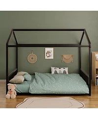 Streamdale Furniture Metal Montessori Design, Safety Rails, Low-to-Ground Frame Bed