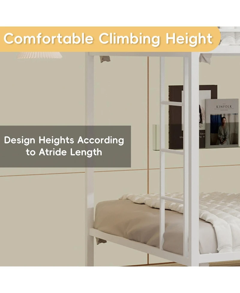 Streamdale Furniture Multi-Functional Square Tube Iron Bunk Bed - Queen Size