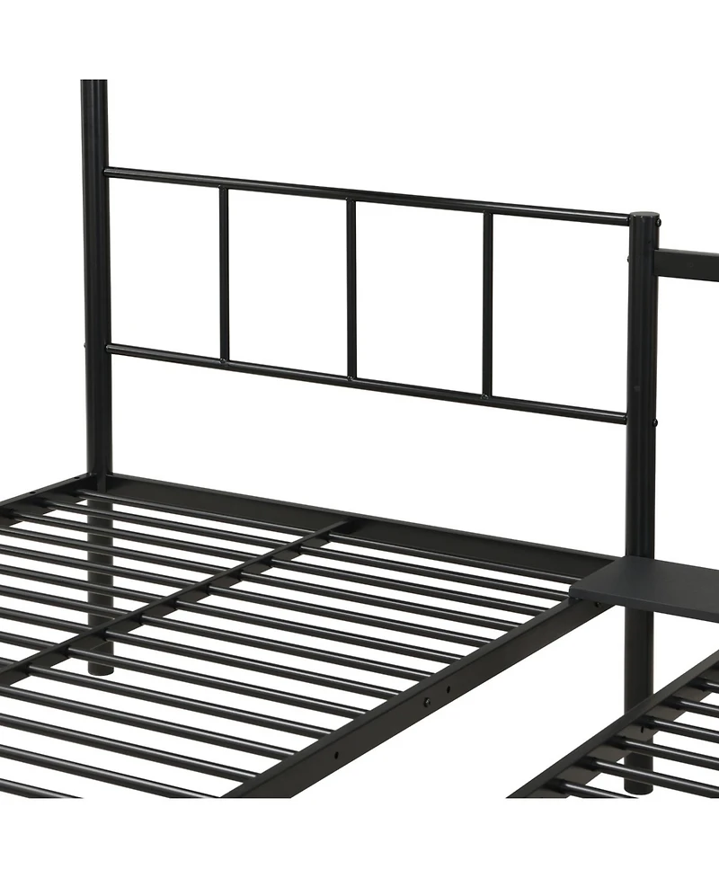 Streamdale Furniture Streamdale Twin Over Twin Over Twin Triple Bunk Bed with Vertical Ladder and Safety Rail