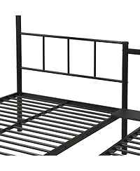 Streamdale Furniture Streamdale Twin Over Twin Over Twin Triple Bunk Bed with Vertical Ladder and Safety Rail