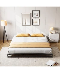 gaomon California King 6 Inch Metal Platform Bed Frame Heavy Duty Slats Underbed Storage Noise-Free Non-Slip