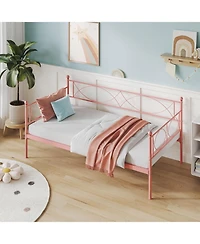 gaomon Twin Daybed with Trundle Metal Daybed and Trundle Set Sofa Bed Steel Slat Multifunctional Bedroom