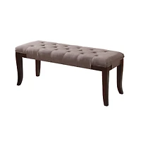 Streamdale Tufted Bench, Fabric, Brown