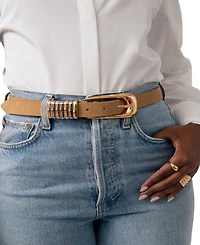 Ettika Metal Core Leather Belt