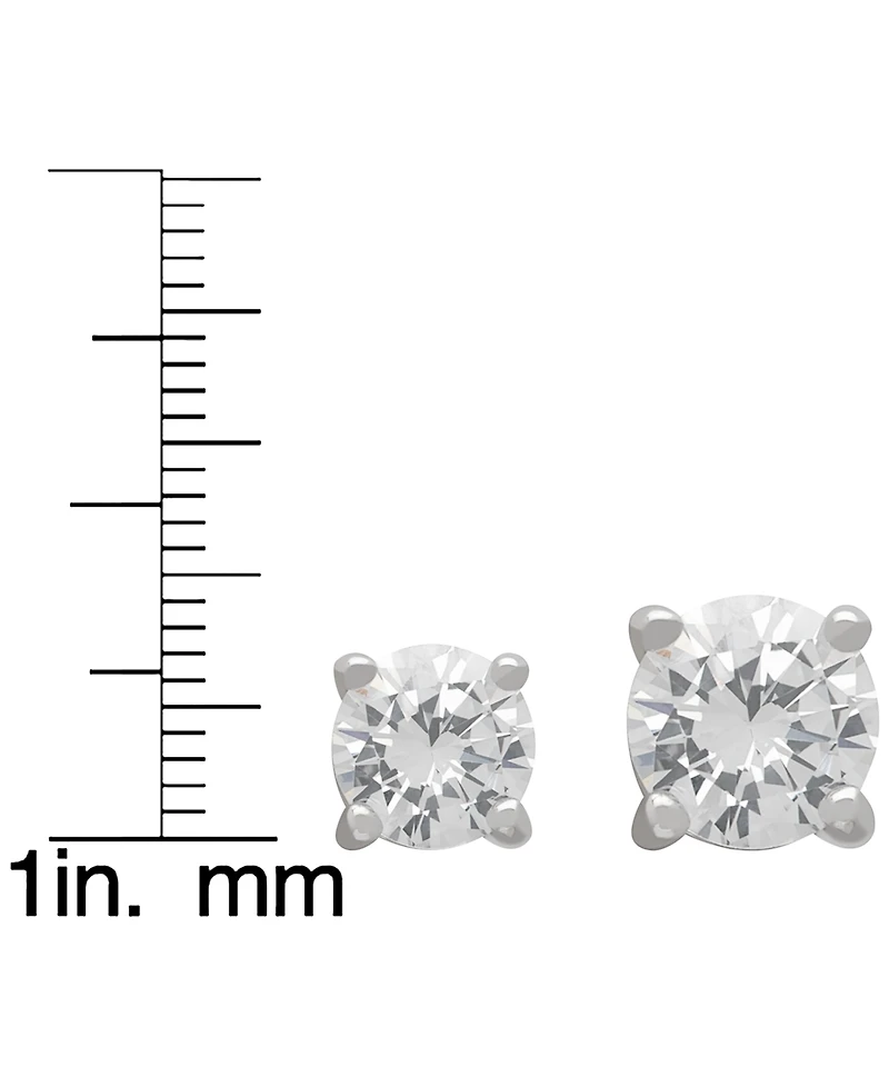 Macy's 3-Pc. Lab Grown White Sapphire (3.62 ct. t.w.) Cross Pendant Necklace And Stud Earrings Set in Sterling Silver