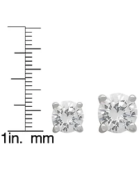 Macy's 3-Pc. Lab Grown White Sapphire (3.62 ct. t.w.) Cross Pendant Necklace And Stud Earrings Set in Sterling Silver