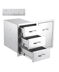 Gaomon Stainless Steel Outdoor Kitchen Drawer Combo with Trash Drawer for Bbq Grill Station, 28" W x 20" H x 20" D