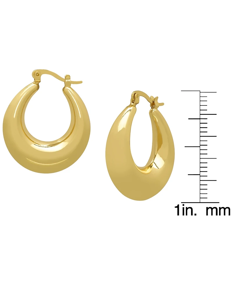 Macy's 14k Gold Plated Brass Domed Hoop Earrings