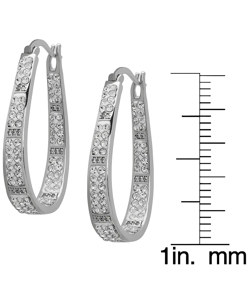 Macy's Crystal Stone Inside-Out Hoop Earrings