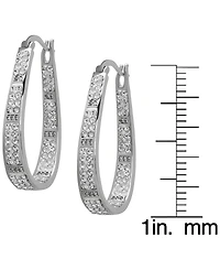Macy's Crystal Stone Inside-Out Hoop Earrings