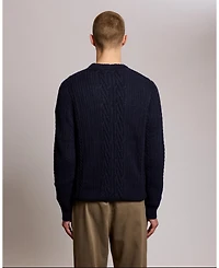 Lyle & Scott Men's Ribbed Cable Knit Long Sleeve Sweater