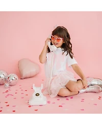 Sweet Wink Toddler Girls Lace Bow Puff Ink Short Sleeve T-Shirt