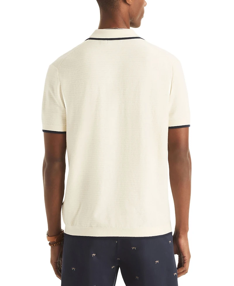Nautica Men's Textured Short-Sleeve Polo Shirt