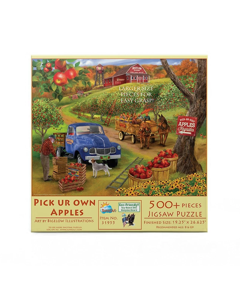 SunsOut Pick Ur Own Apples 500 piece Jigsaw Puzzle for Adults Large Pieces