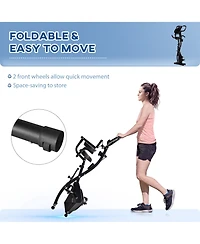 Soozier Folding Exercise Bike w/ Arm Resisce Bands,