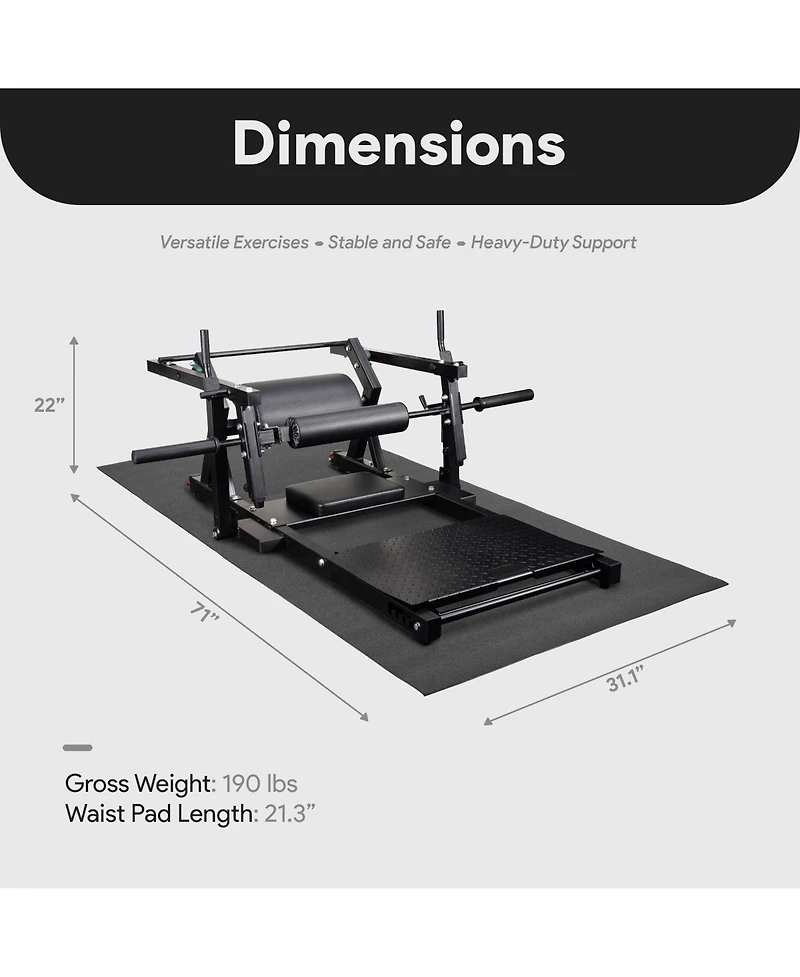 BalanceFrom Fitness Hip Thrust Machine, Adjustable Synclock Lever for Home Gym