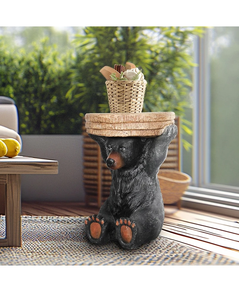 Sunjet 20.8" H Black Bear Side Table