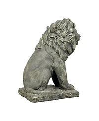 Sunjet Guardian Lion Statue – 22.8" H Concrete Seated Lion Sculpture for Outdoor Garden, Patio, Yard & Home Decor