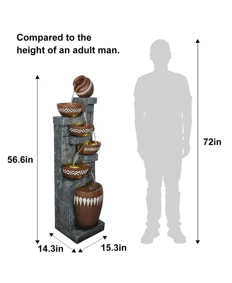 SunJet 56.6"H Outdoor Indoor Water Fountain