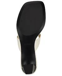 Guess Womens Yaiza Leather Thong Block Heel City Sandals