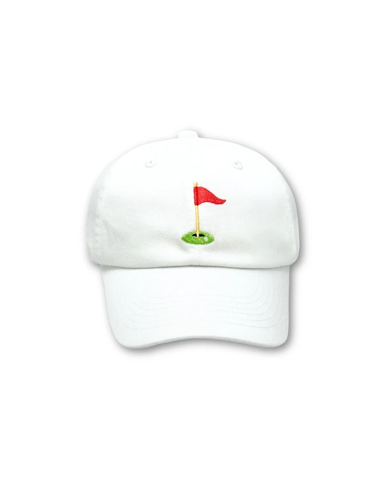 Bits & Bows Toddler Boys Golf Flag Baseball Hat in White