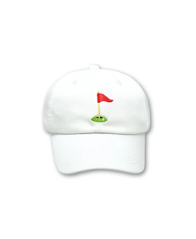 Bits & Bows Toddler Boys Golf Flag Baseball Hat in White