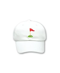 Bits & Bows Toddler Boys Golf Flag Baseball Hat in White