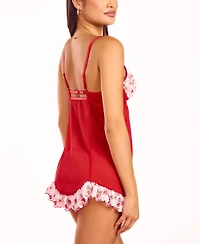 Hauty Woman's 2PC Heart Lace and Princess Seam Babydoll Set Lingerie