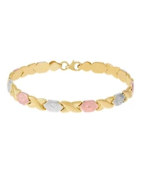 Macy's Lobster Clasp Stampato Chain Bracelet in 14k Gold Plated Sterling Silver