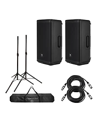 Jbl EON715 15" 1300W Powered Portable Pa Speaker with Bluetooth and Dsp, Pair, Bundle with 2 Ultimate Support JamStands Js-TS50 6