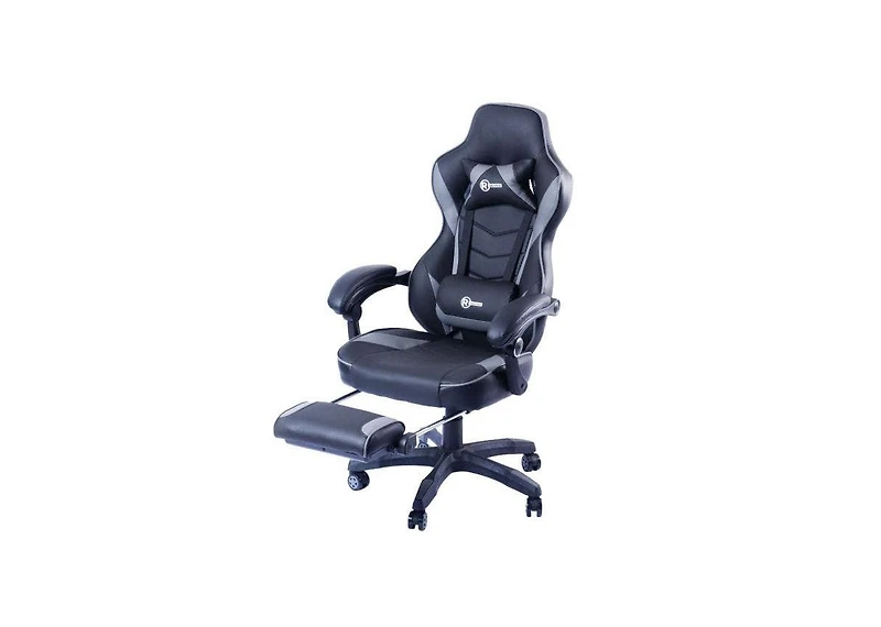 RadioShack Gaming Chair, Ergonomic Racing-Style Chair with Adjustable Height, Footrest, Lumbar Support, And Comfortable Padding