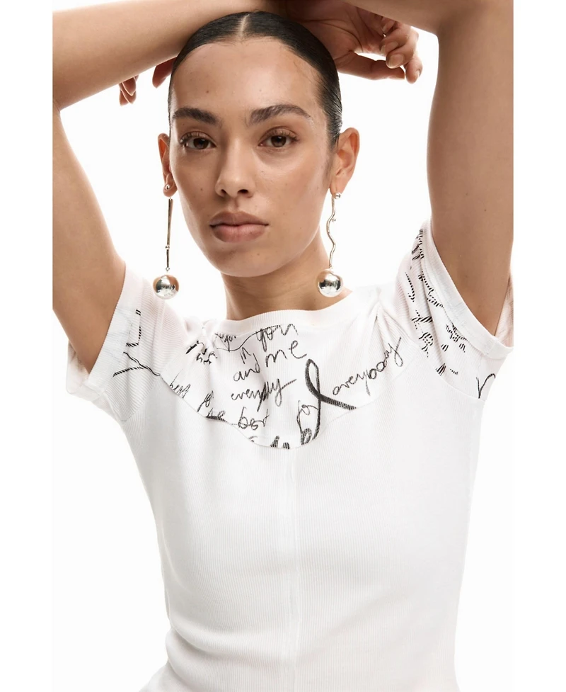 Desigual Women's T-shirt rib lettering