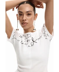 Desigual Women's T-shirt rib lettering