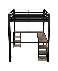 Streamdale Furniture Full Xl Loft Bed with Desk & Shelves