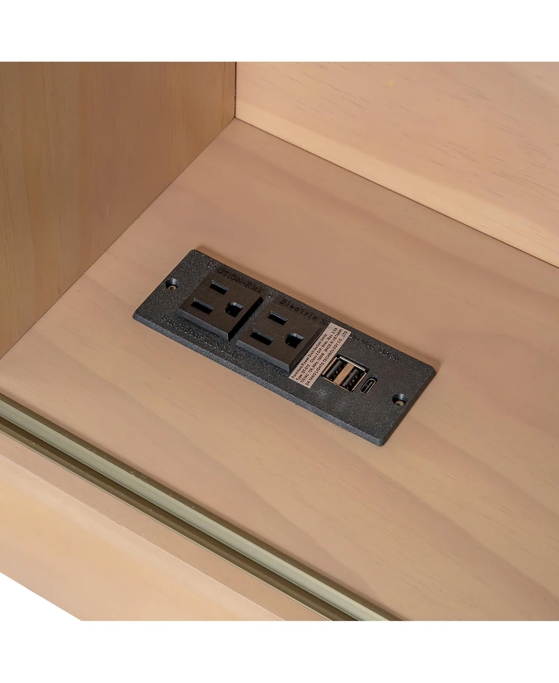 Streamdale Furniture Wooden L-Shaped Daybed with Storage, Bookcase & Usb