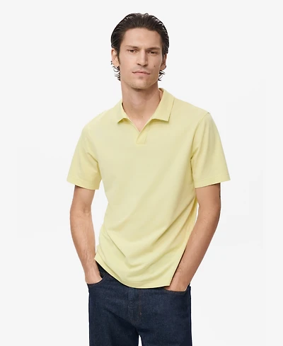 Mango Men's Cotton Pique Polo Shirt