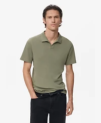 Mango Men's Cotton Pique Polo Shirt