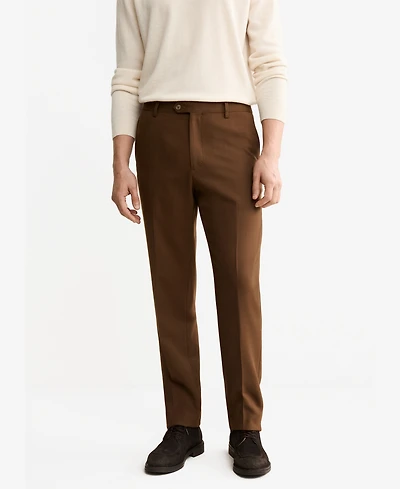 Mango Men's Italian Wool Flannel Suit Pants