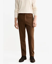 Mango Men's Italian Wool Flannel Suit Pants