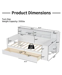 Streamdale Furniture Twin Daybed with Storage & Desk