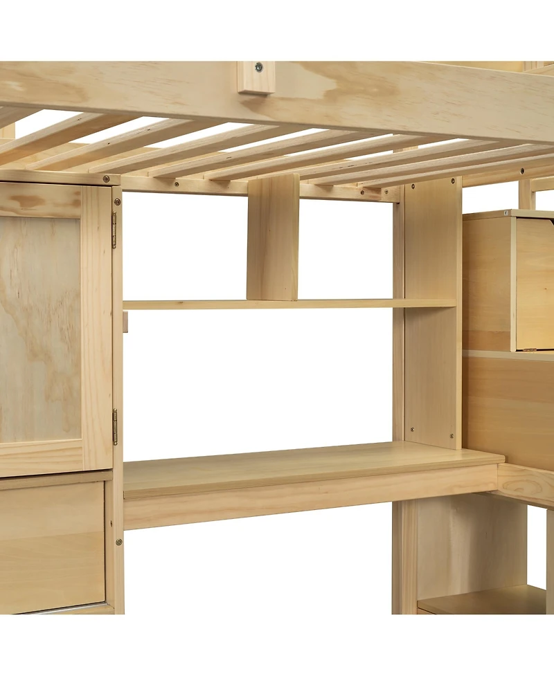 Streamdale Furniture Twin Loft Bed with Built-in Desk and Storage