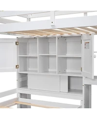 Streamdale Furniture Twin Loft Bed with Built-in Desk and Storage