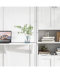 Streamdale Furniture Streamdale Queen Size Murphy Bed, 68-inch Cabinet Bed Folding Wall Bed with Desk Combo Perfect for Guest Room,Study