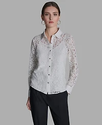 Bcbg Women's Long-Sleeve Lace Blouse