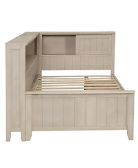 Streamdale Furniture Twin Size Wood Daybed with Storage Shelves and 3 Drawers, Antique