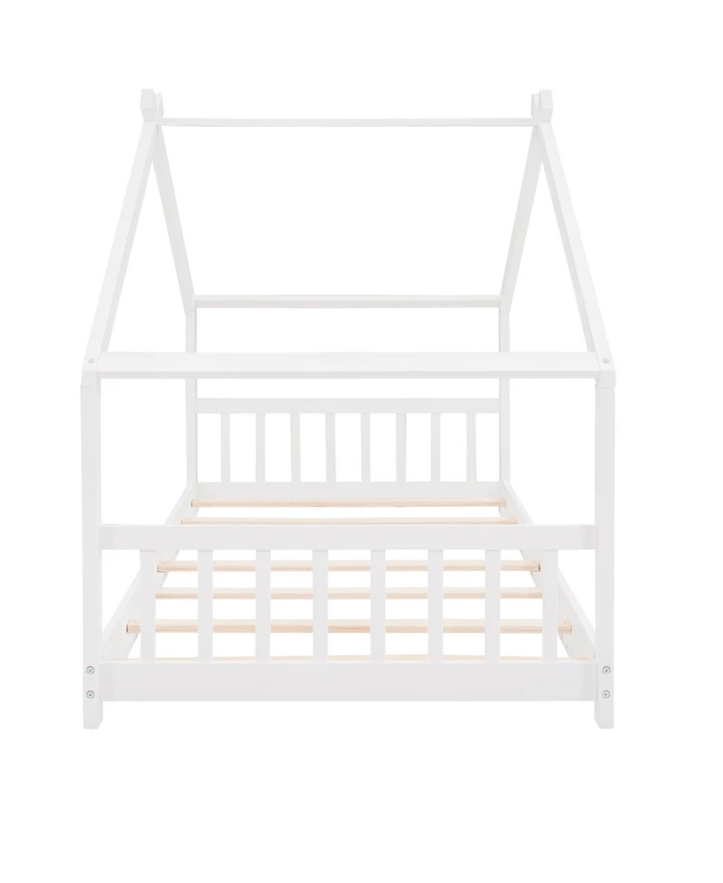 Streamdale Furniture Twin Size House Bed Wood Bed, White