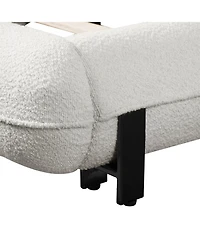 Streamdale Furniture King Boucle Upholstered Platform Bed Frame
